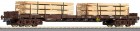 47764 Roco 4-axle Flat car with timber load